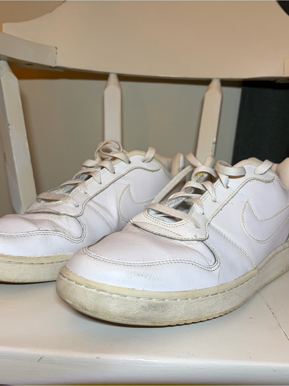 Nike White Low-Top Leather Sneakers